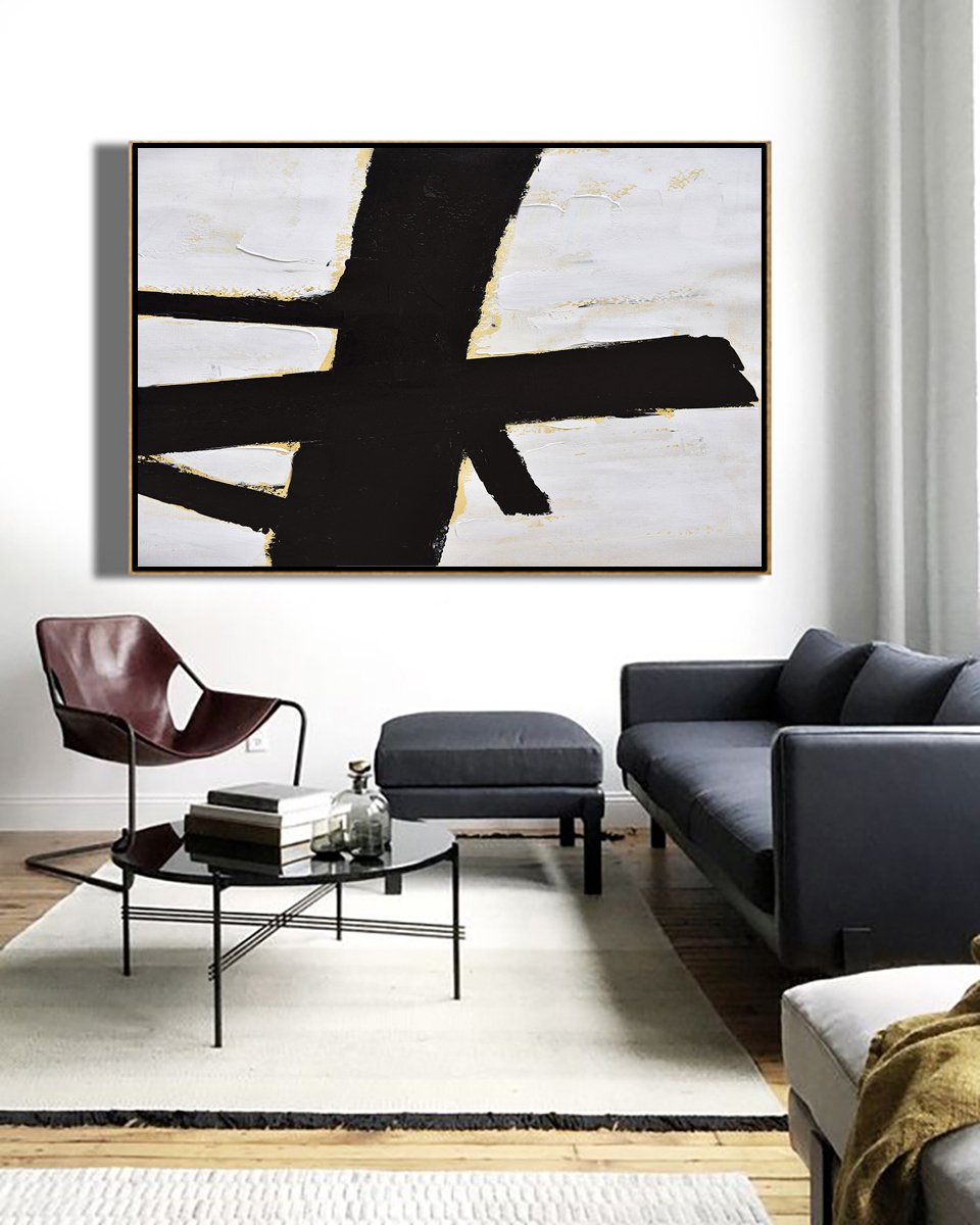 Horizontal Palette Knife Minimalist Art #C2Z